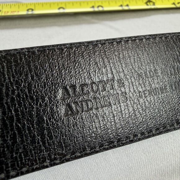 VINTAGE Alcott & Andrews Genuine Lizard Belt Women Size 70 / 28 Dark Blue ITALY - Picture 11 of 13